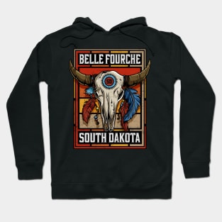 Belle Fourche South Dakota Native American Bison Skull Hoodie